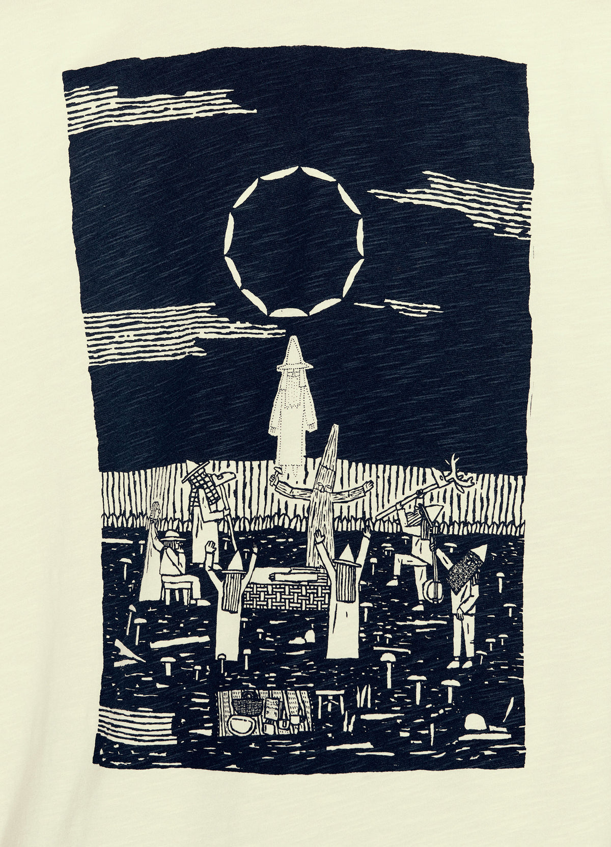 YMC Triple T-Shirt Ascension Print - Ecru