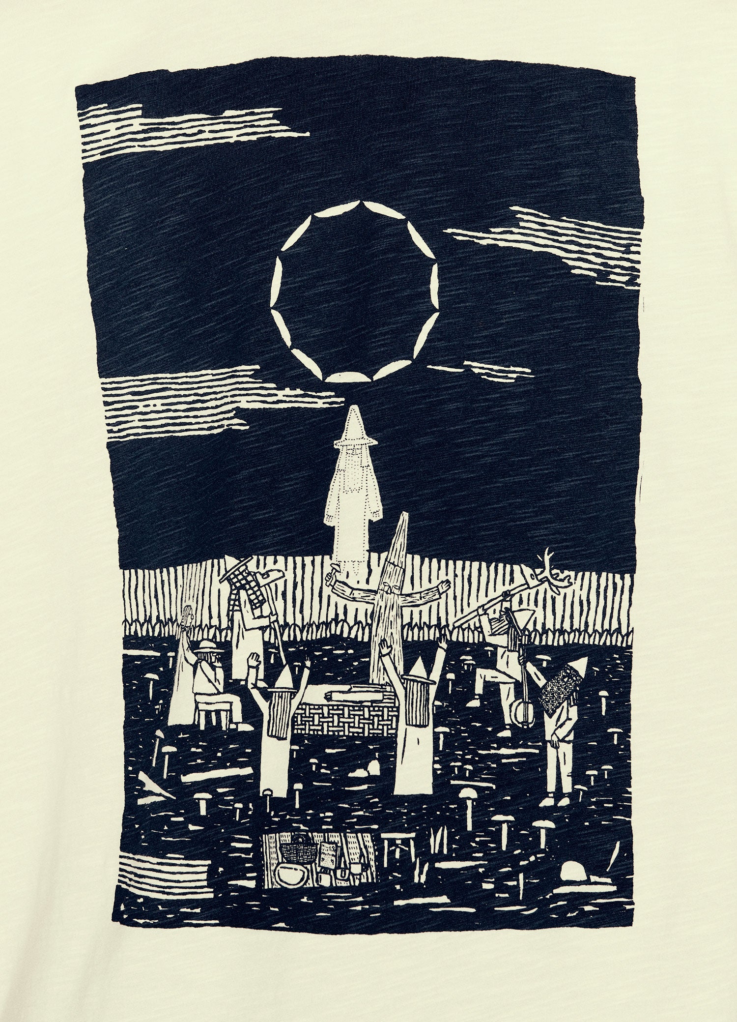 YMC Triple T-Shirt Ascension Print - Ecru