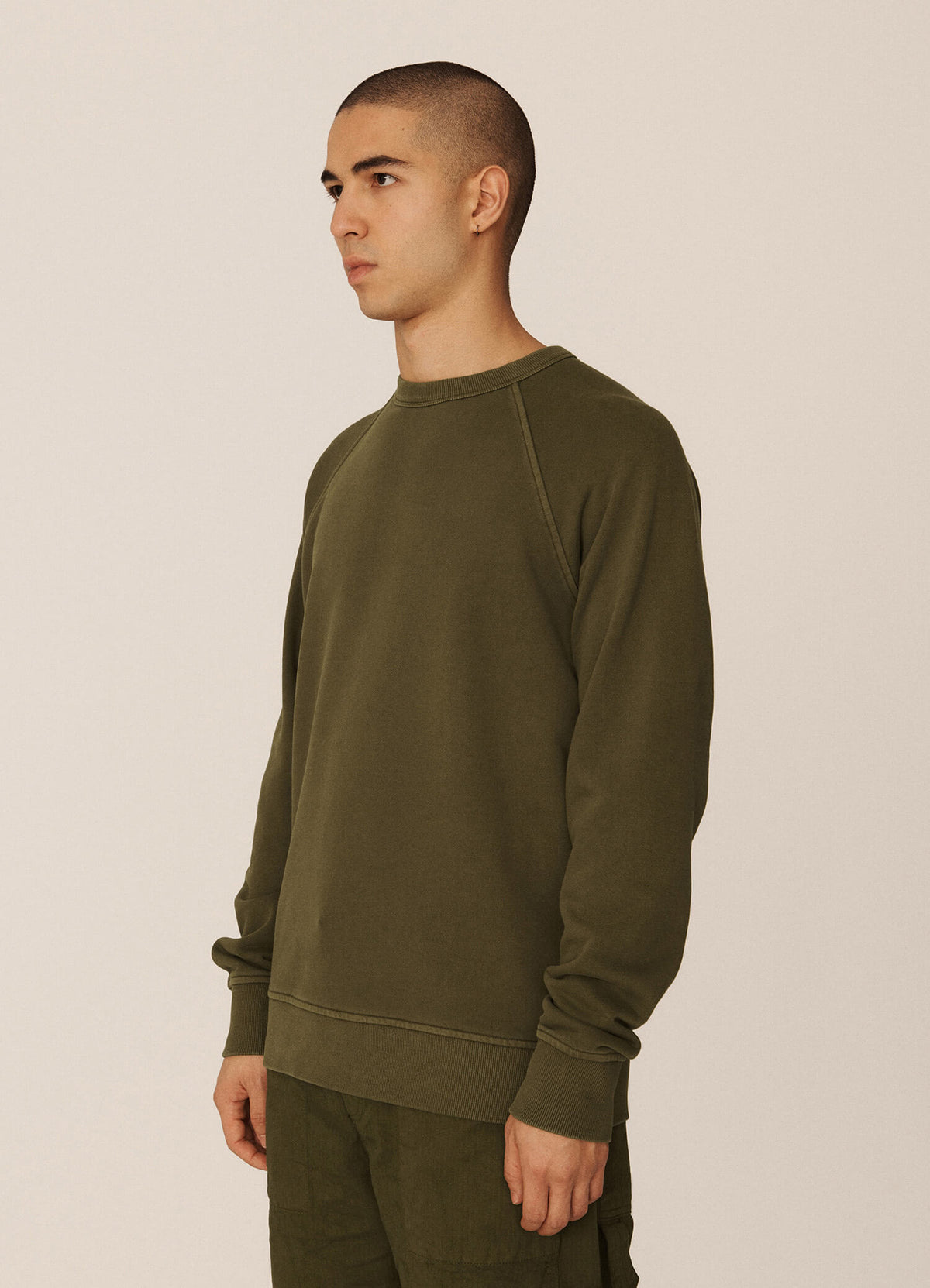 YMC Schrank Raglan Sweat - Dark Olive