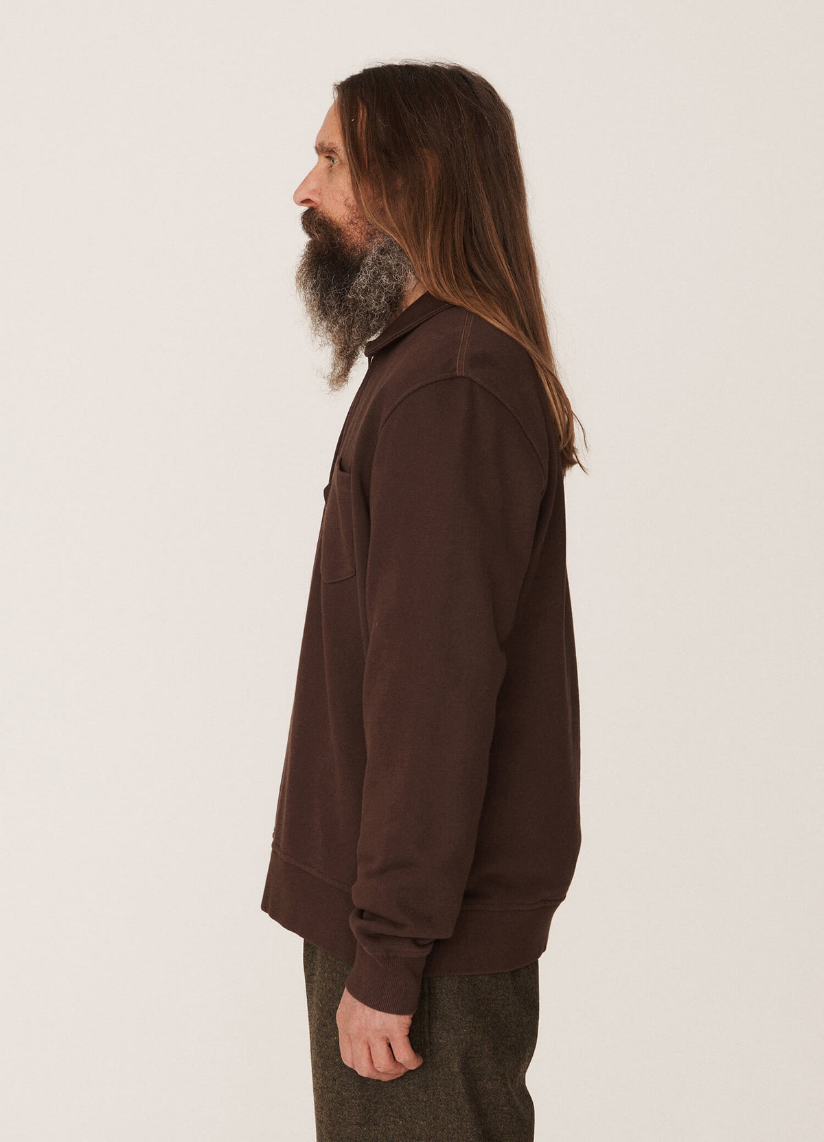 YMC Sugden Zip Sweat - Brown