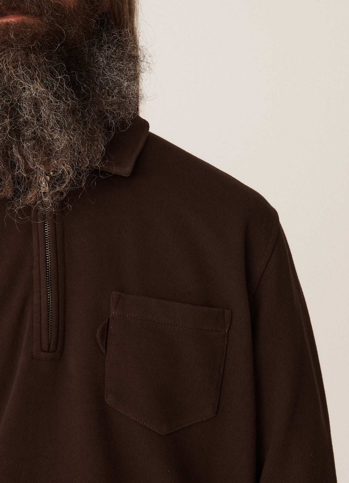 YMC Sugden Zip Sweat - Brown