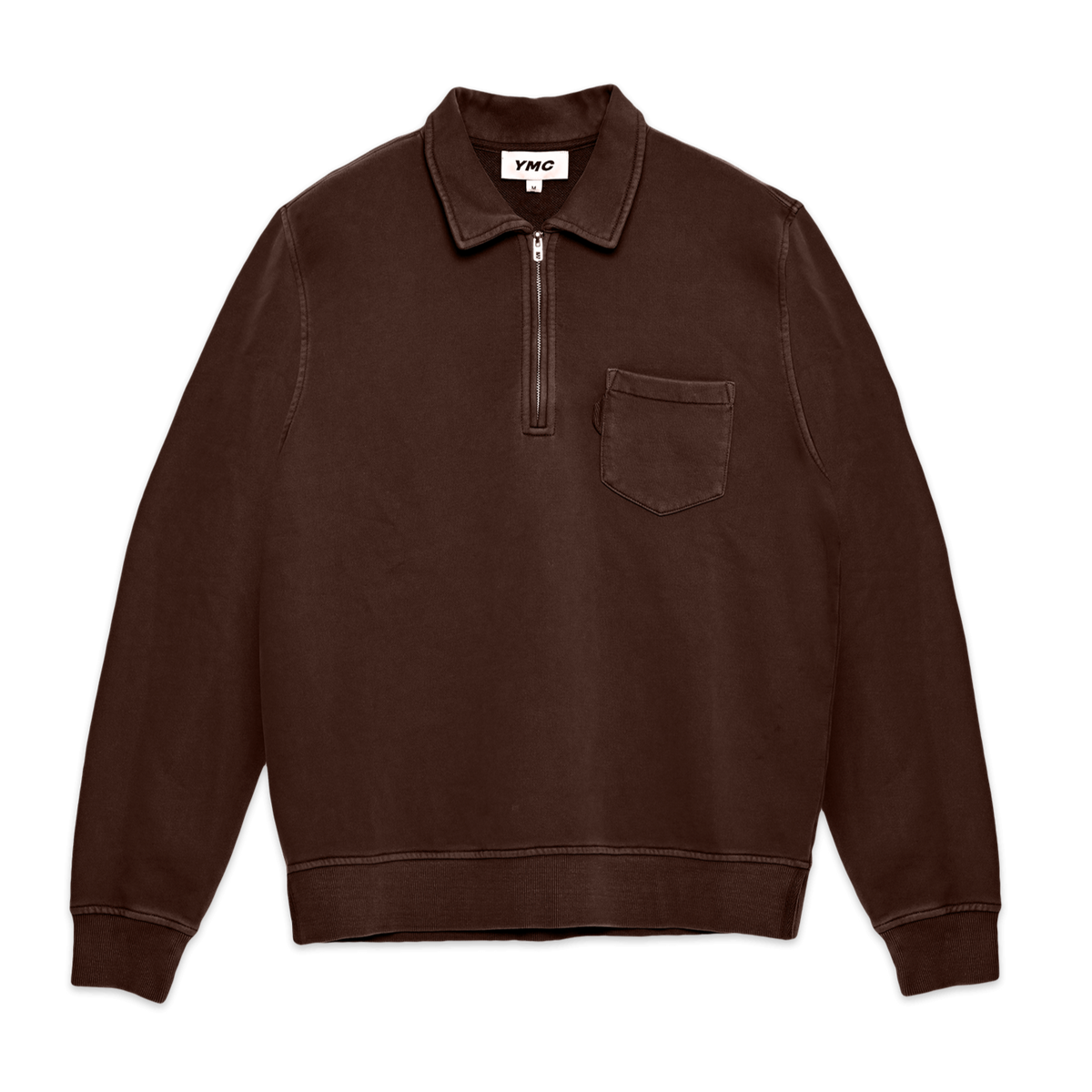 YMC Sugden Zip Sweat - Brown