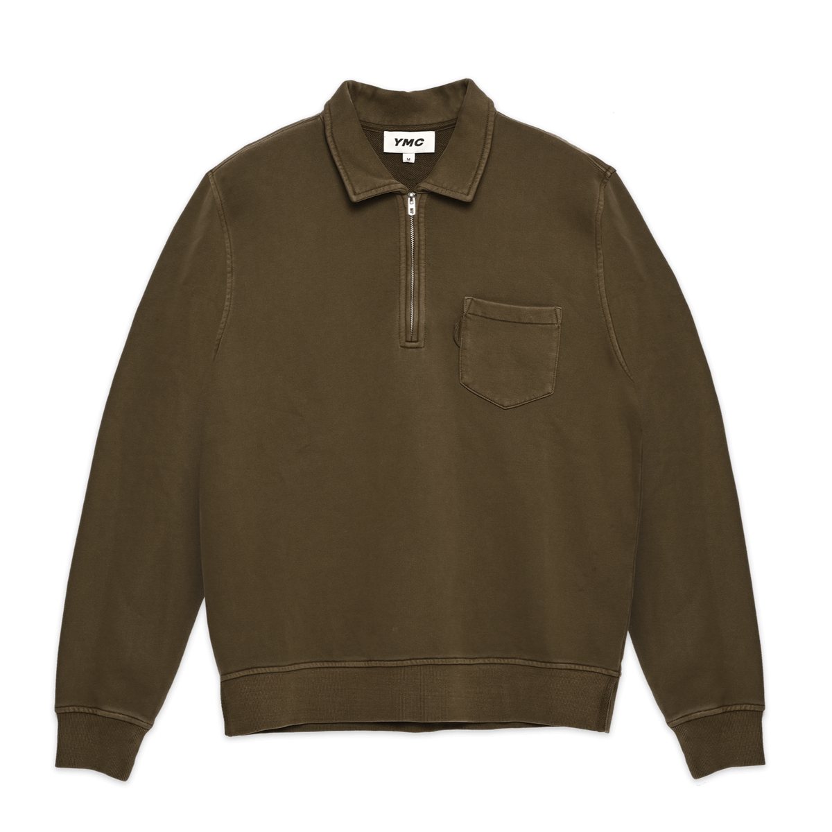 YMC Sugden Zip Sweat - Dark Olive