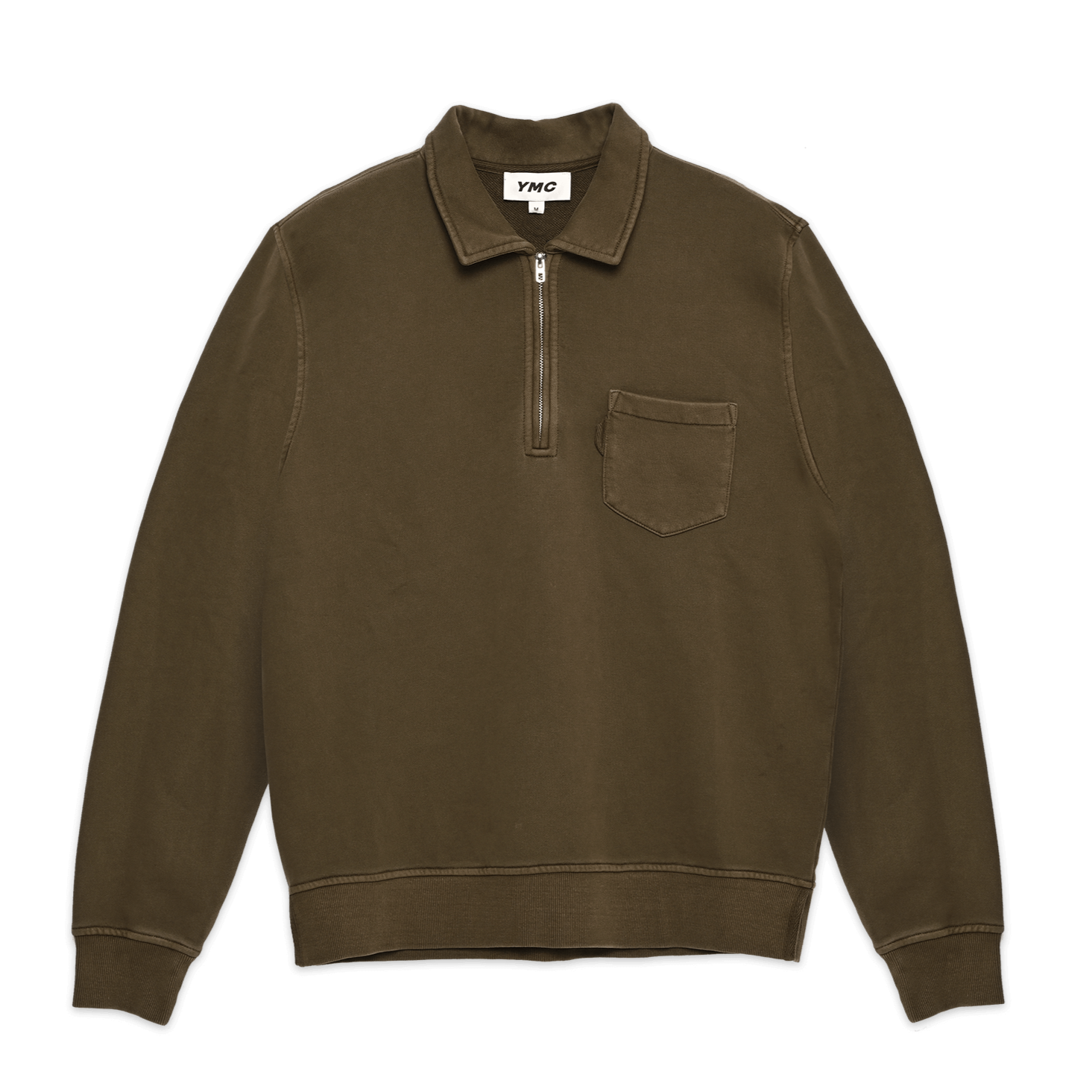 YMC Sugden Zip Sweat - Dark Olive
