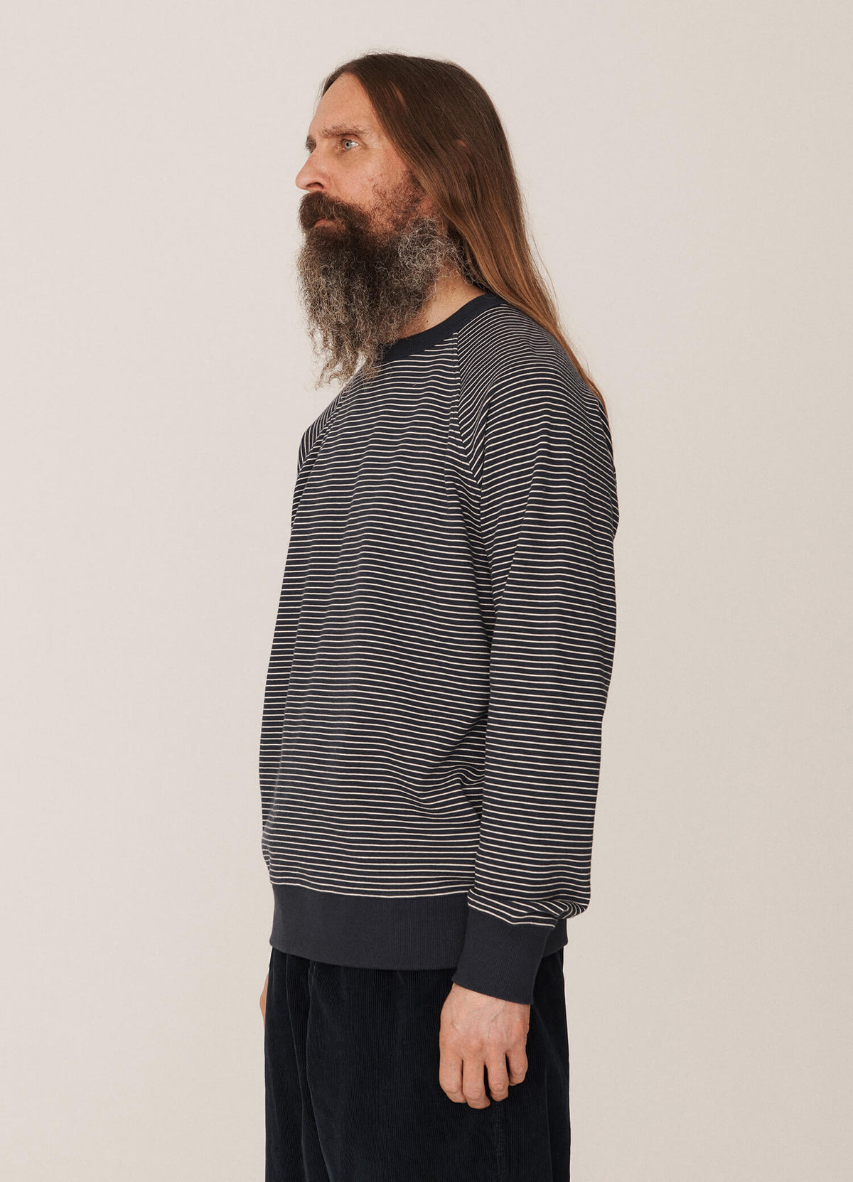 YMC Schrank Raglan Sweat - Navy / Stone