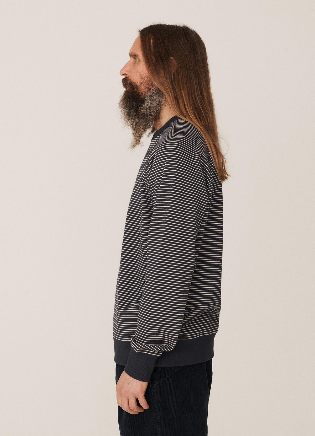 YMC Schrank Raglan Sweat - Navy / Stone