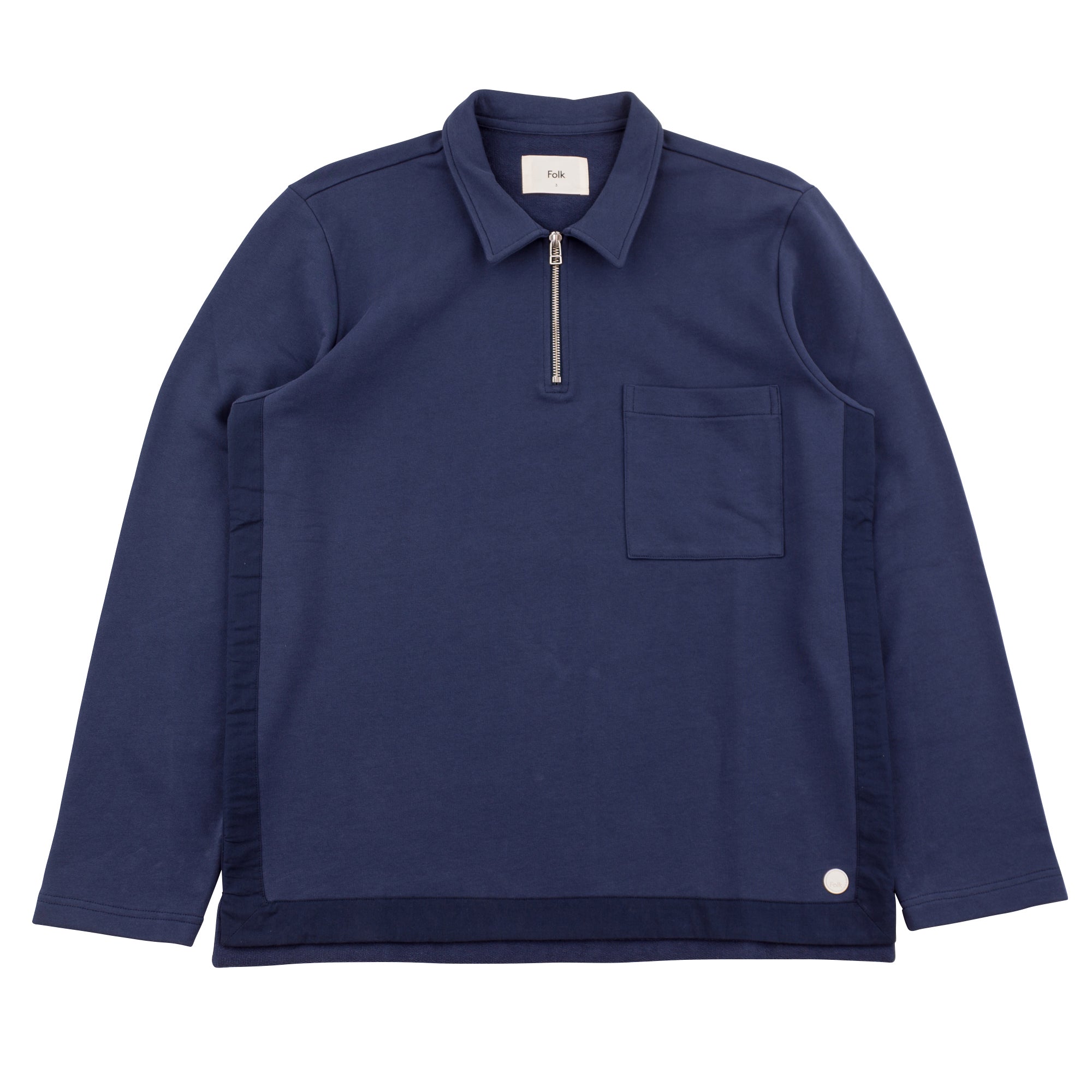 Folk Signal Half Zip - Steel Blue