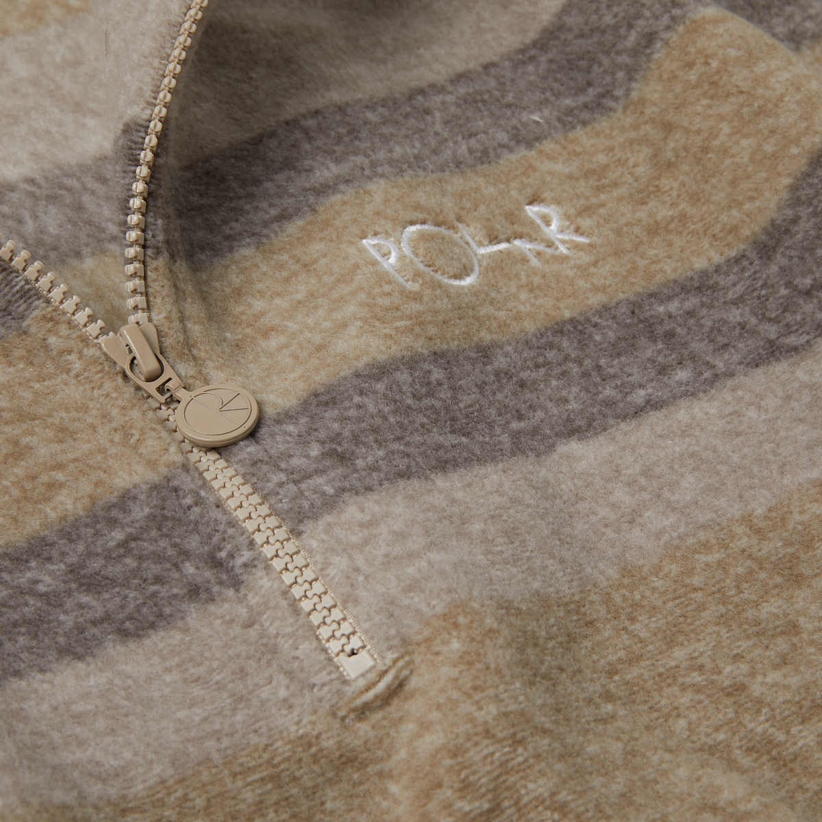 Polar Skate Multistripe Fleece Pullover - Light Brown