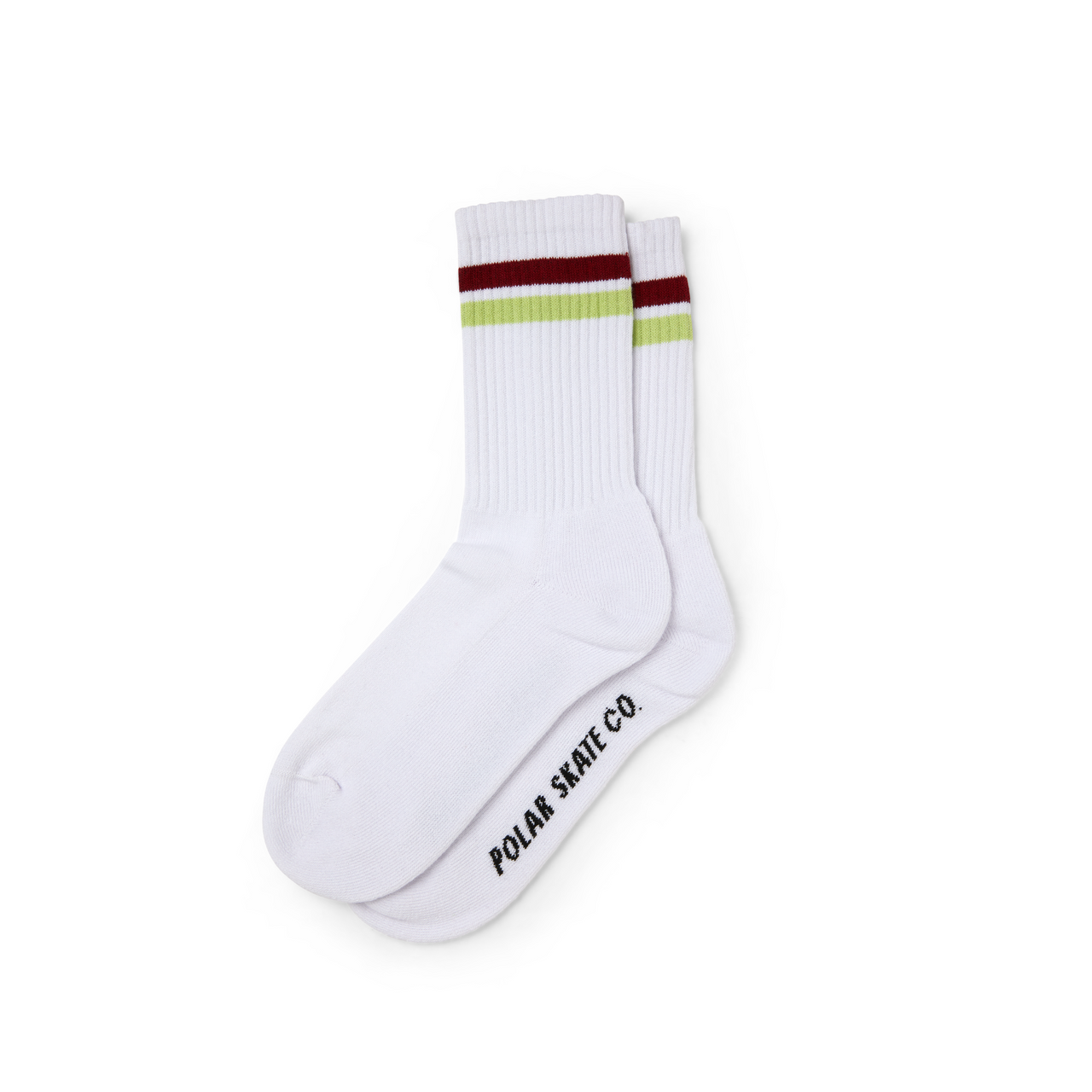 Polar Stripe Socks - White/ Rich Red / Chartreuse