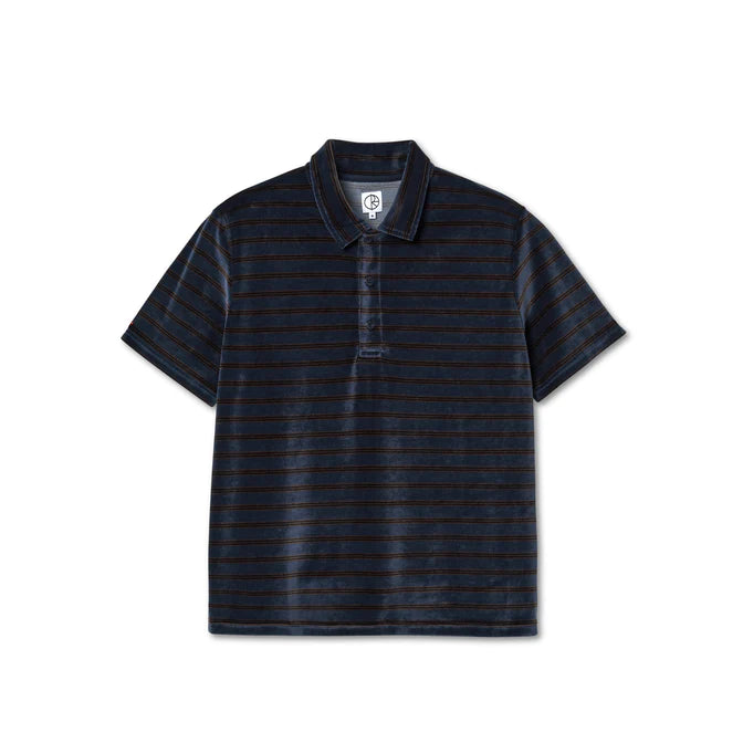 Polar Skate Velour Polo Shirt - Grey Blue