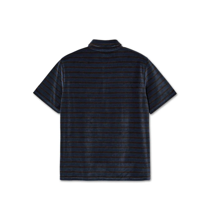 Polar Skate Velour Polo Shirt - Grey Blue
