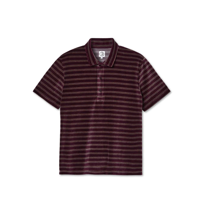 Polar Skate Co. Stripe Velour Polo Shirt