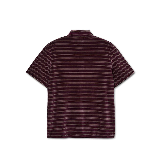 Polar Skate Velour Polo Shirt - Wine
