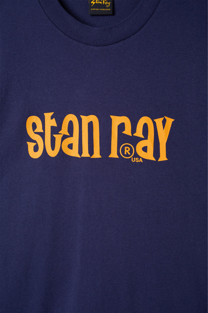 Stan Ray Wind-An-Script T-Shirt - Navy
