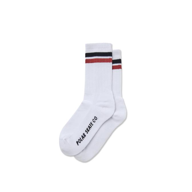Polar Stripe Sock - White / Black / Rust