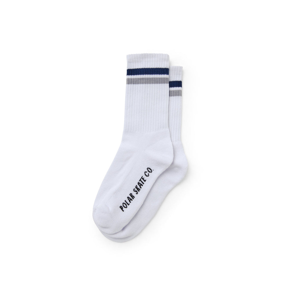 Polar Stripe Socks - White / Navy / Grey