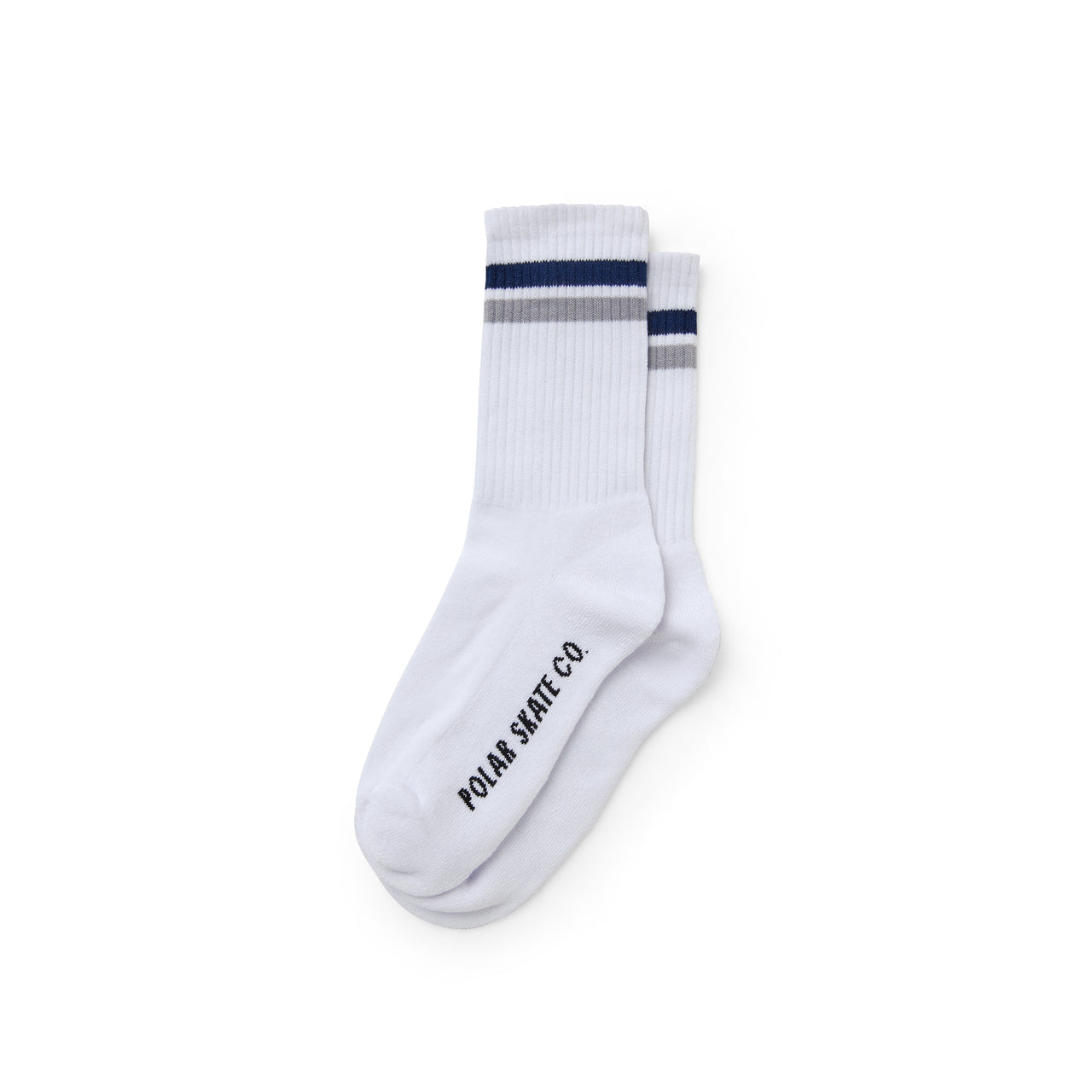 Polar Stripe Socks - White / Navy / Grey