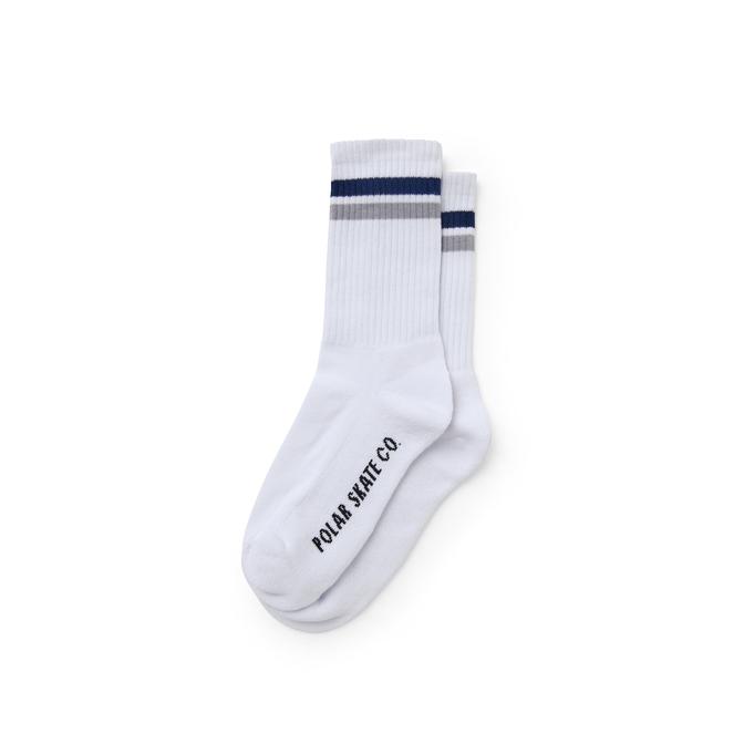 Polar Stripe Sock - White / Navy / Grey