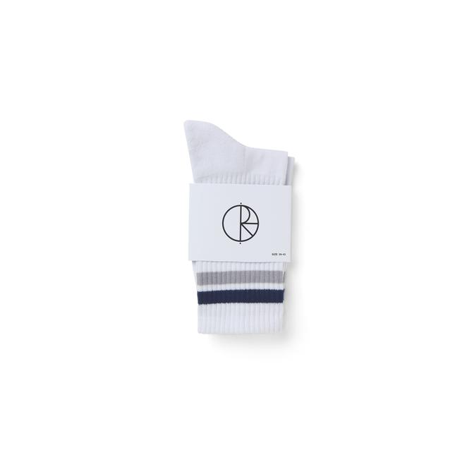 Polar Stripe Sock - White / Navy / Grey