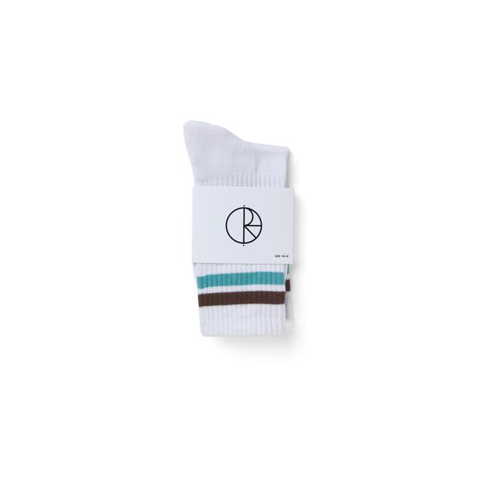 Polar Stripe Sock - White / Brown / Mint