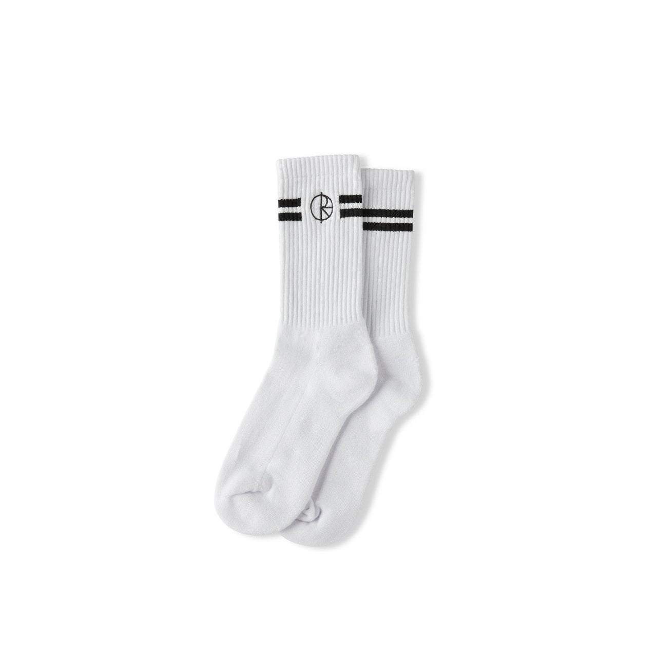 Polar Skate Co Stroke Logo Sock - White
