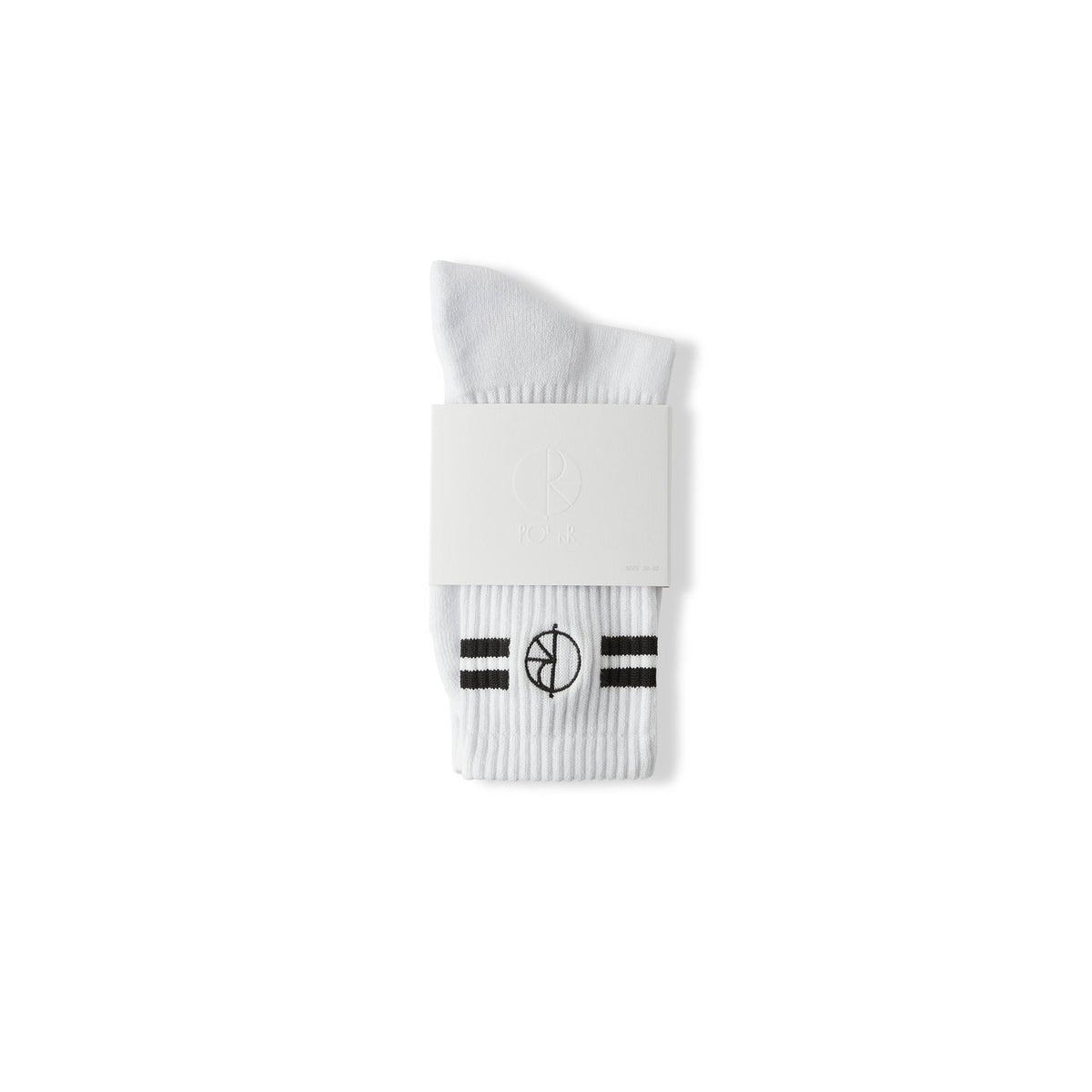 Polar Skate Co Stroke Logo Sock - White