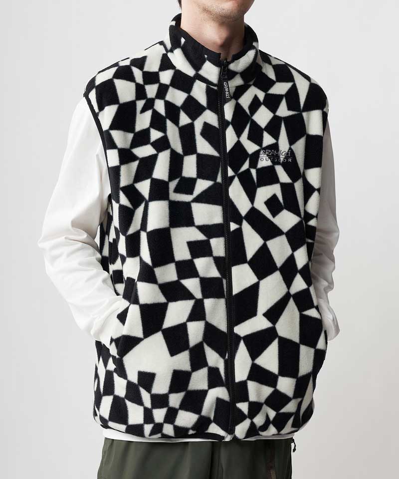 Gramicci Rev Fleece Vest - Black / White