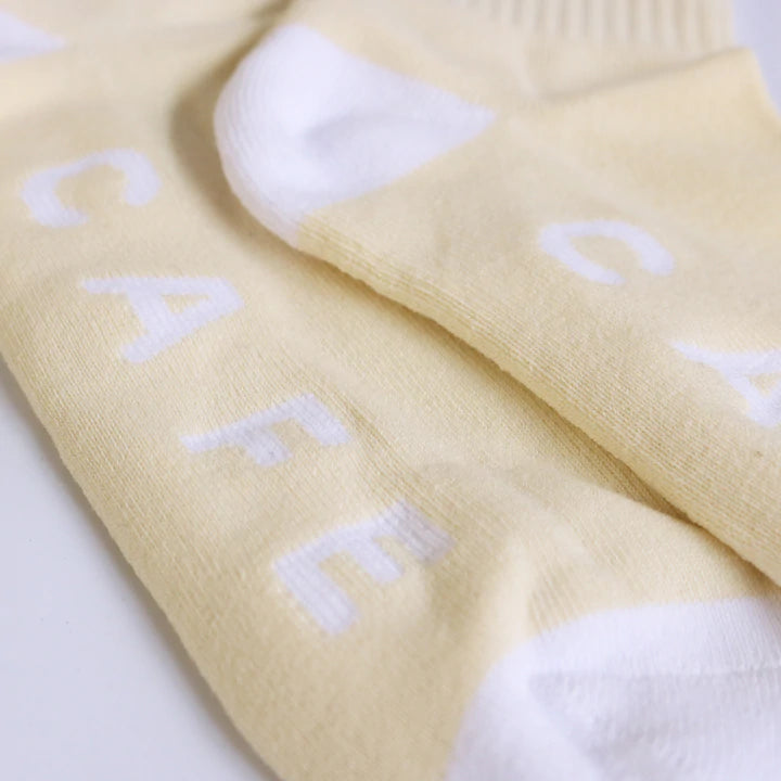 Skateboard Cafe Stripe Socks - Cream