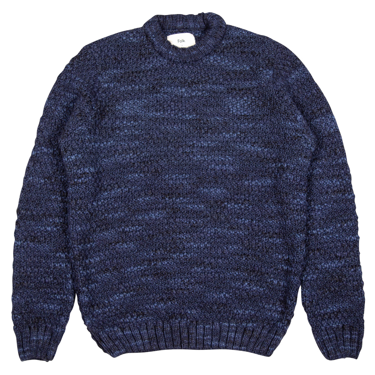 Folk Mixed Yarn Crew - Navy Ink Mix