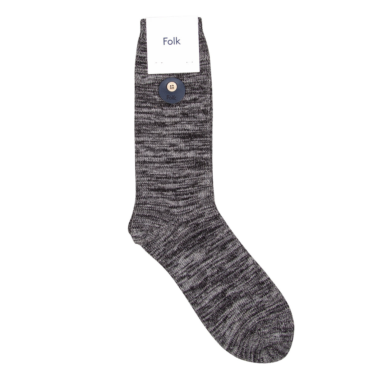 Folk Melange Socks - Dark Slate Mix