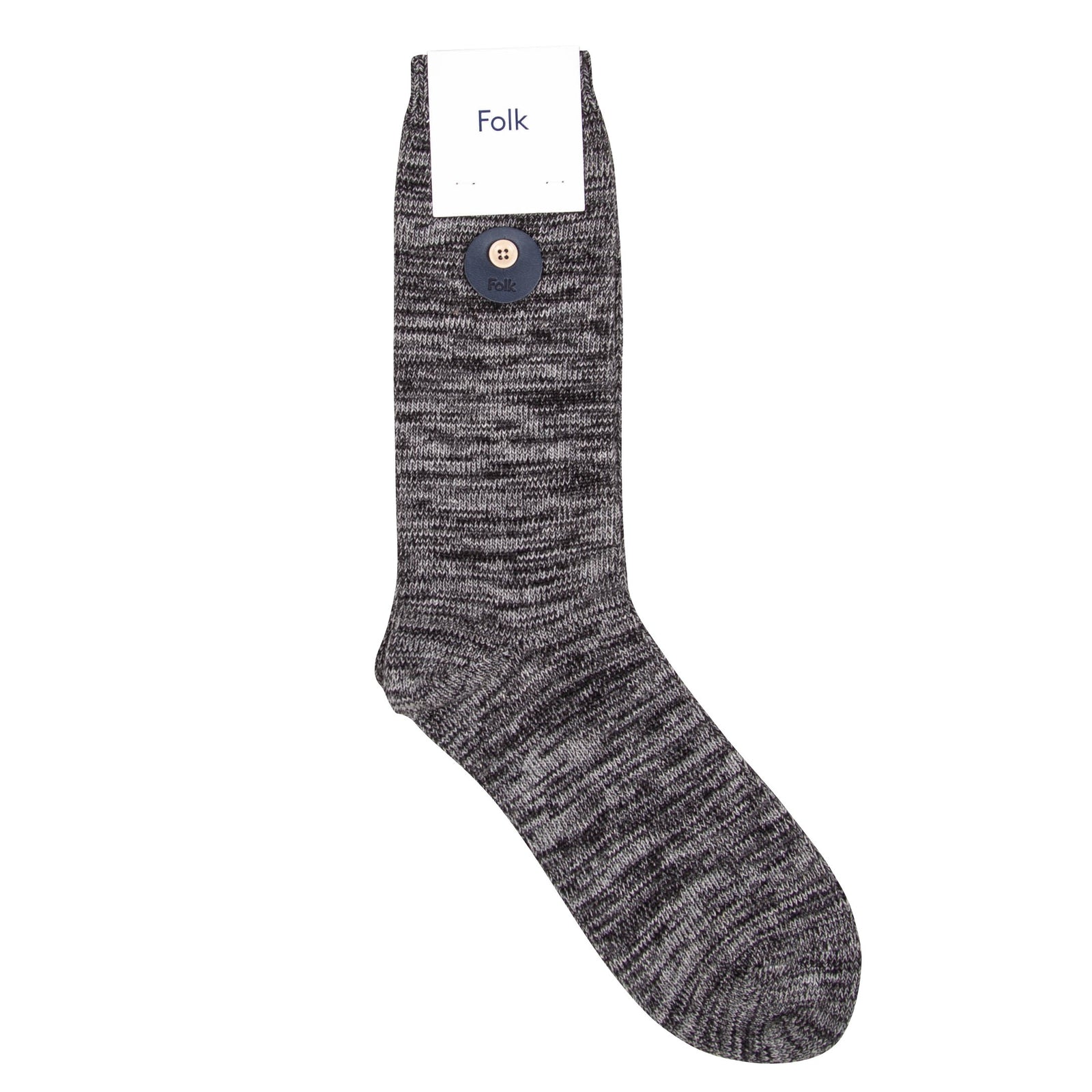 Folk Melange Socks - Dark Slate Mix