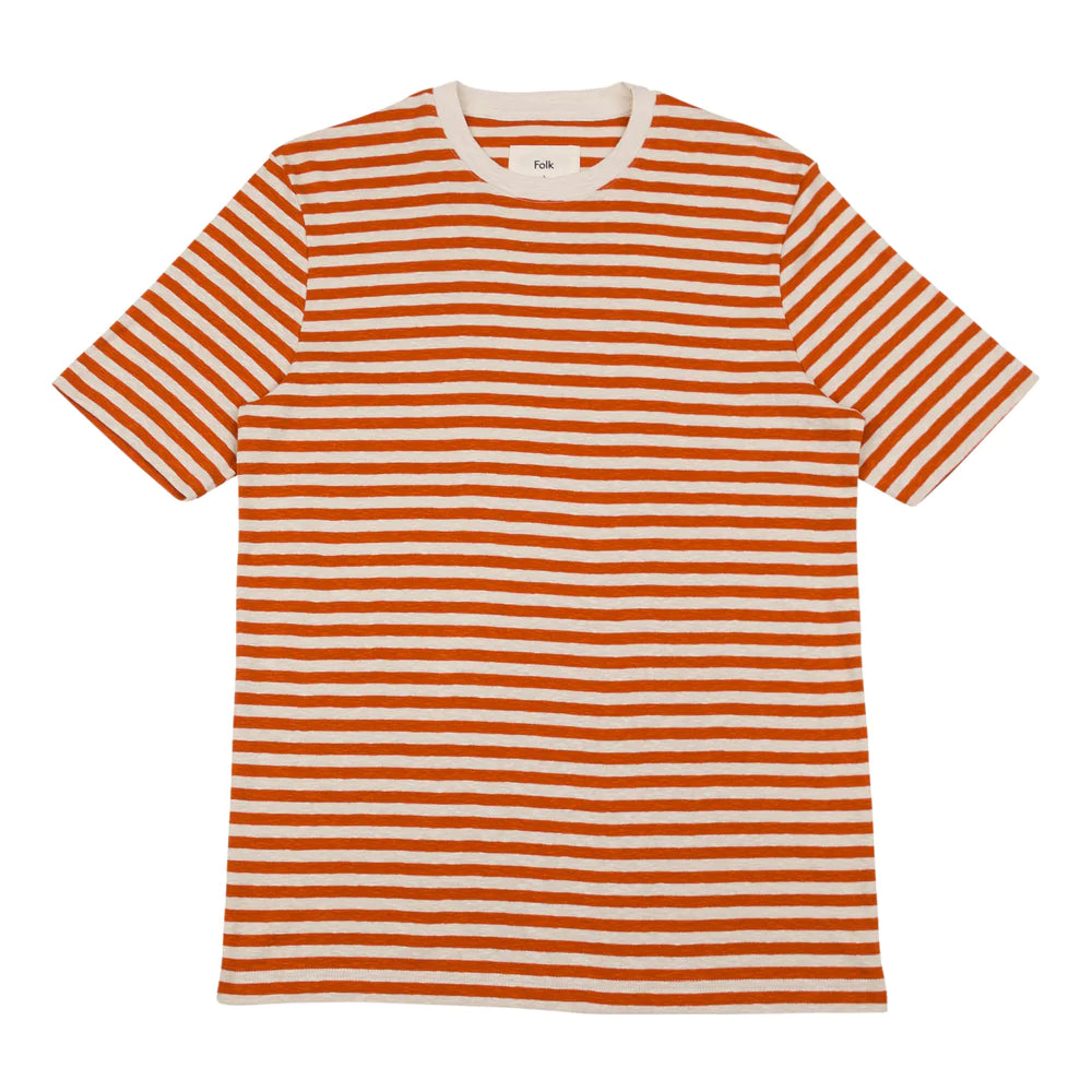 Folk Classic Stripe T-Shirt - Copper / Ecru