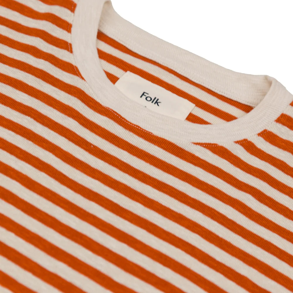 Folk Classic Stripe T-Shirt - Copper / Ecru