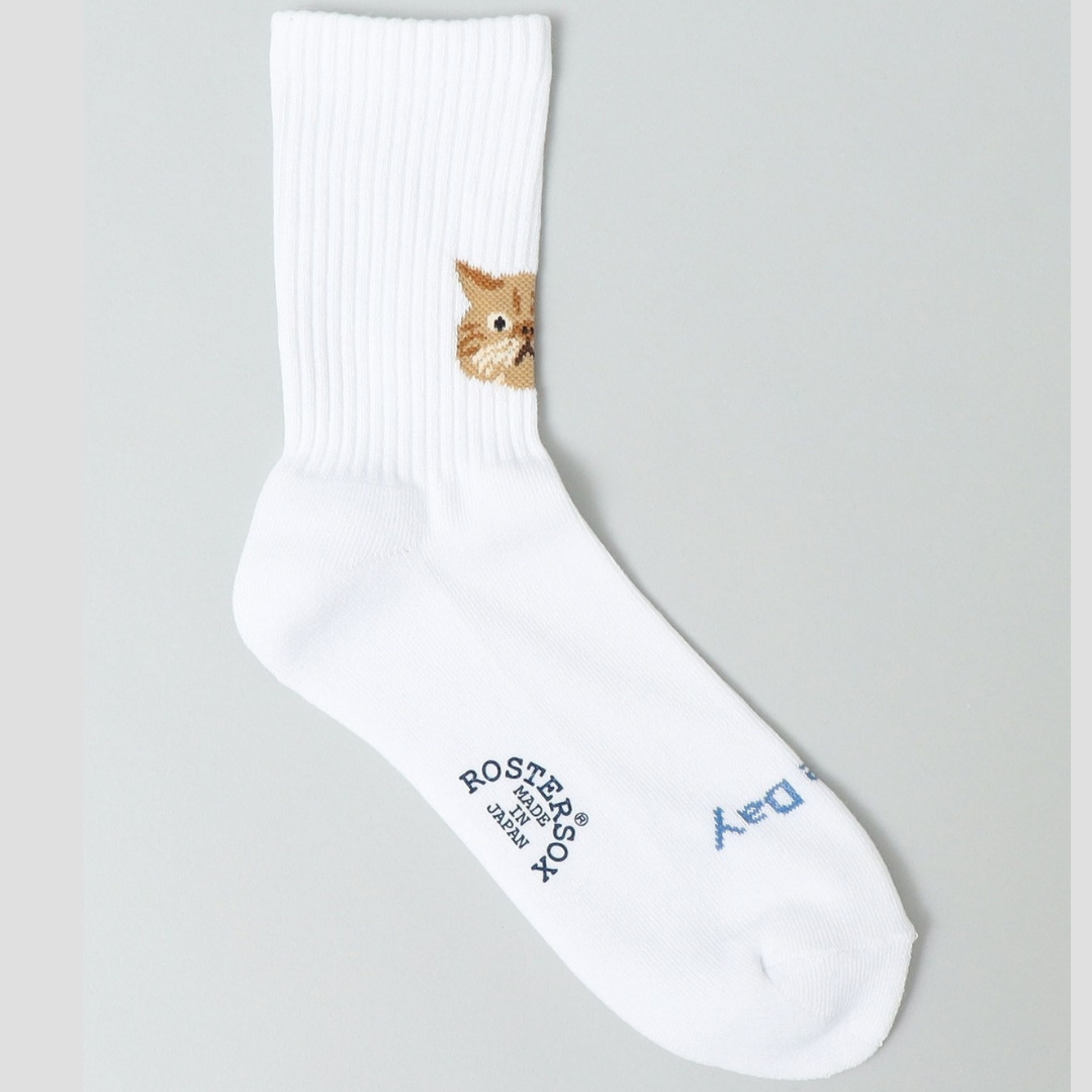 Rostersox Cat Sock - White