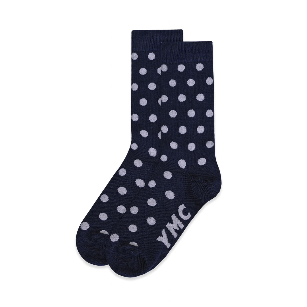 YMC Polka Sock - Navy