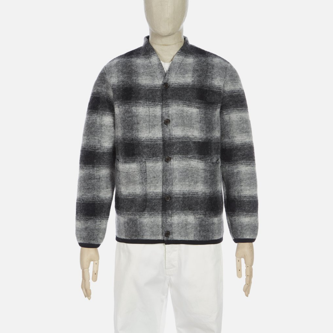 Universal Works Cardigan - Grey / Charcoal