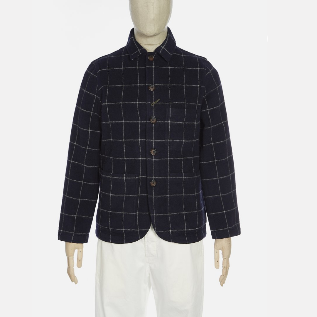 Universal Works Bakers Jacket - Navy Windowpane