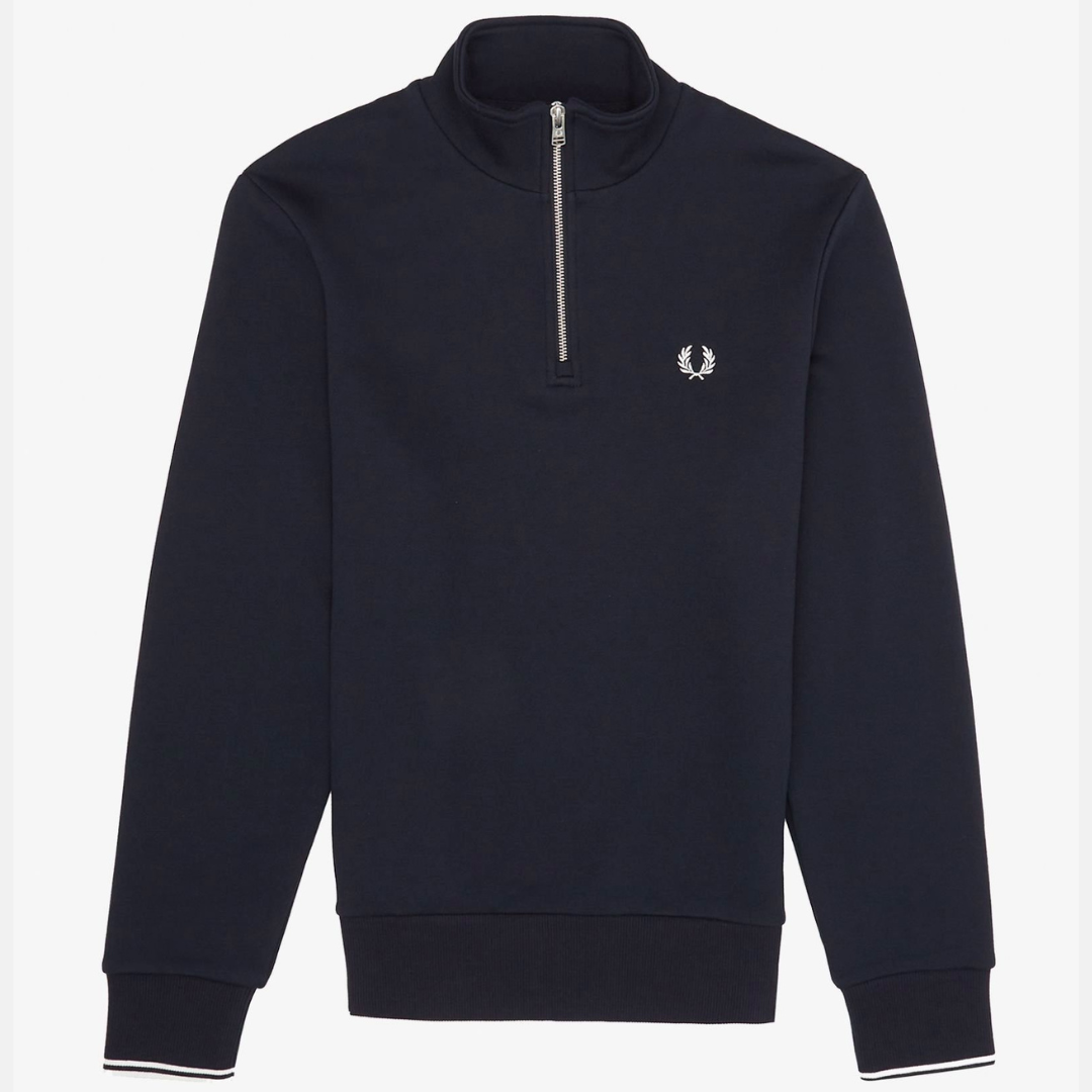 Fred Perry Half Zip Sweat - Navy