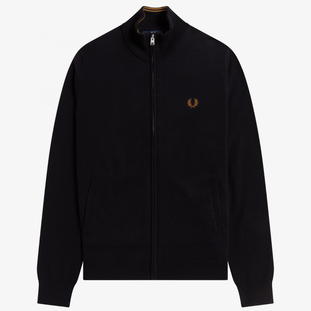 Fred Perry Classic Zip Through Cardigan - Black