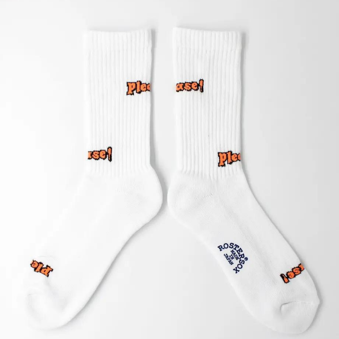 Rostersox Please Sock - White (Orange)