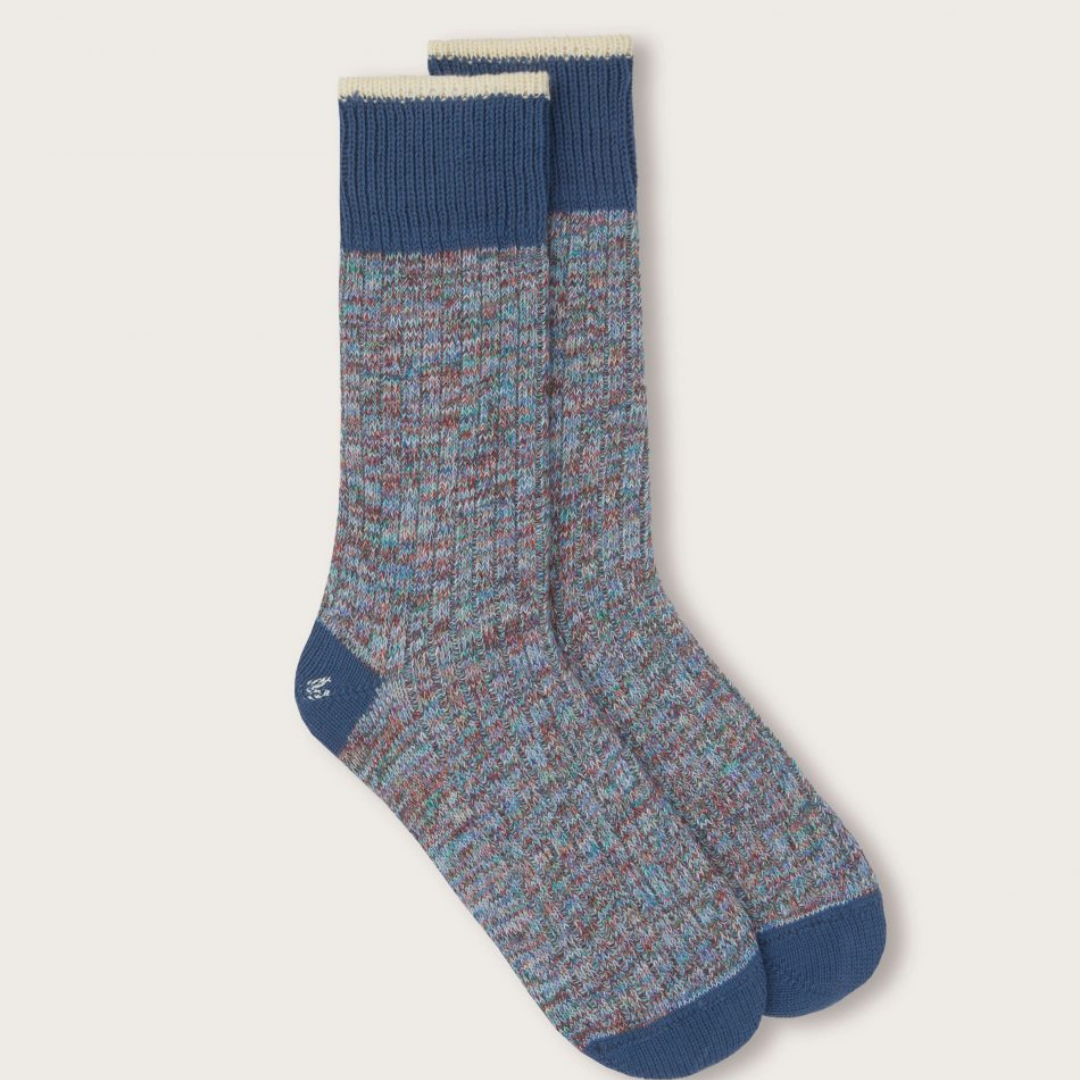 YMC Twisted Yarn Sock Blue