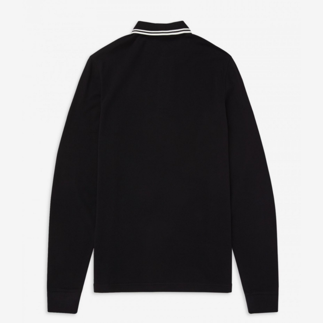 Fred Perry LS Twin Tipped Polo - Black