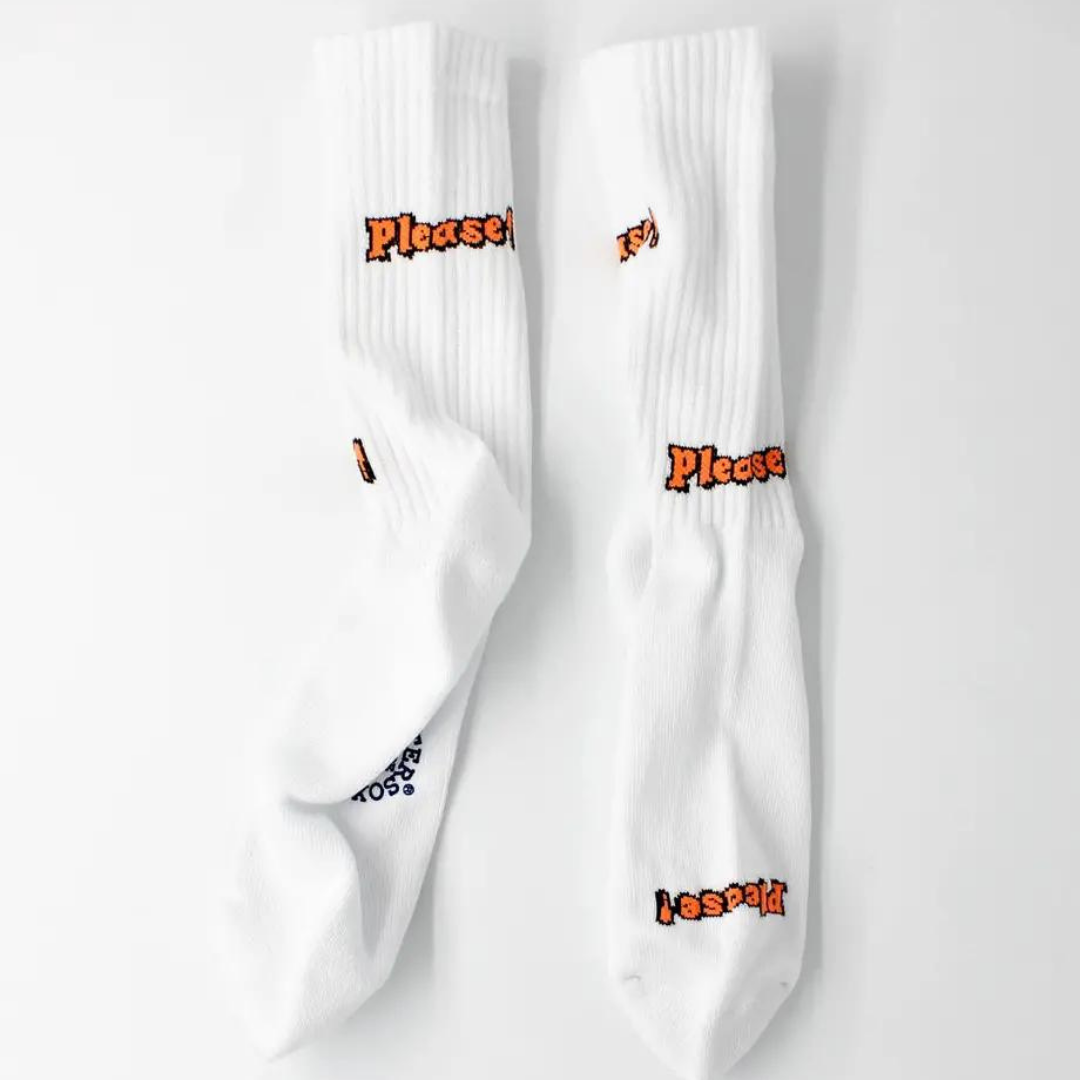 Rostersox Please Sock - White (Orange)