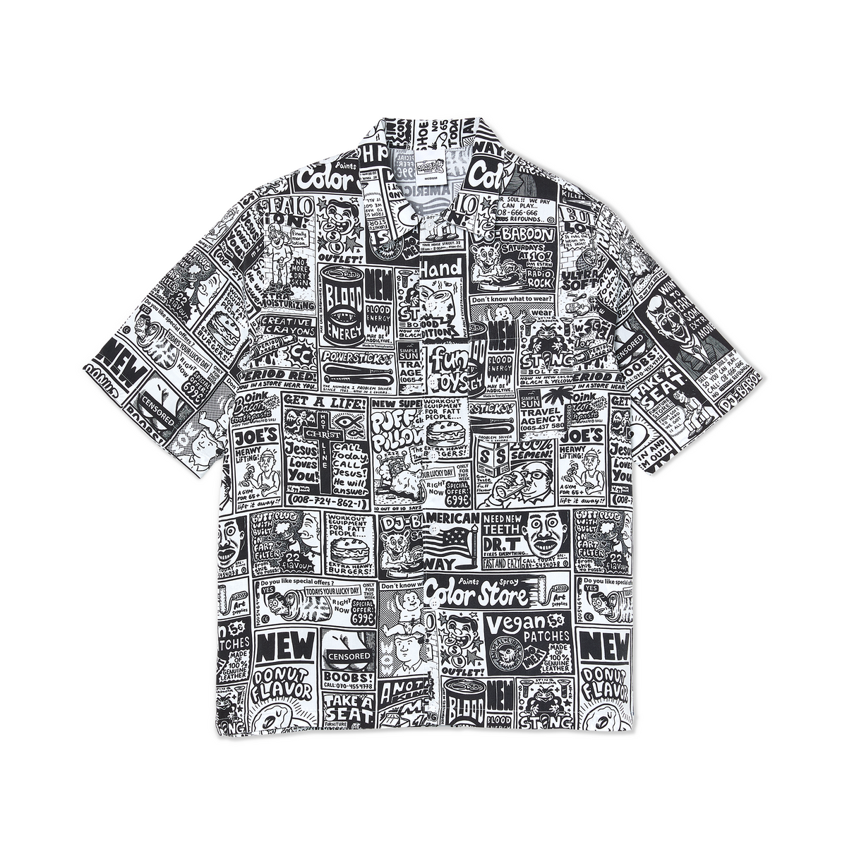 POLAR SKATE CO CLASSIFIEDS SHIRT - BLACK / WHITE