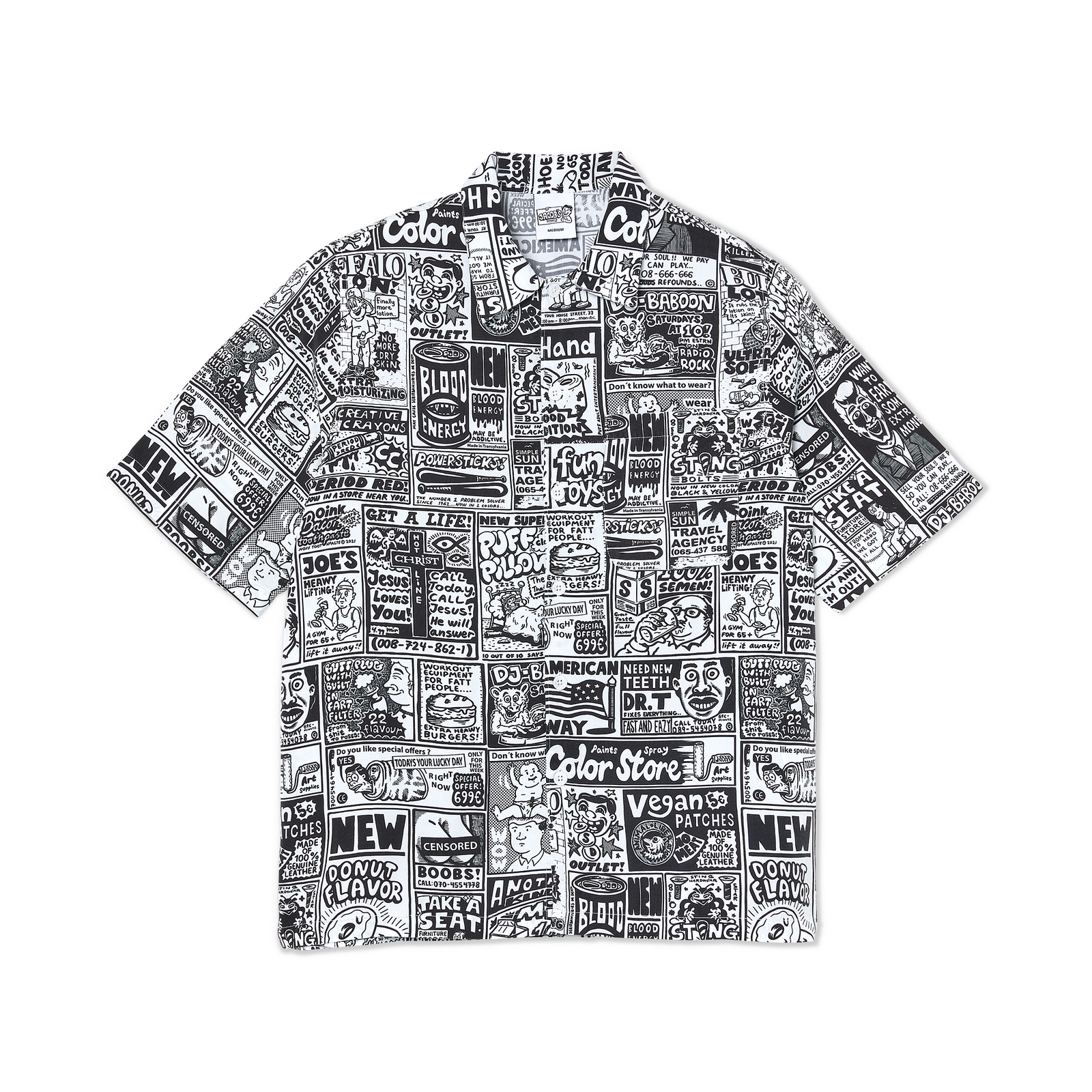 POLAR SKATE CO CLASSIFIEDS SHIRT - BLACK / WHITE