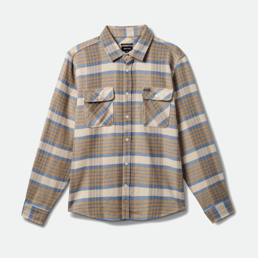 Brixton Bowery Shirt - Whitecap / Sand / Blue Heaven