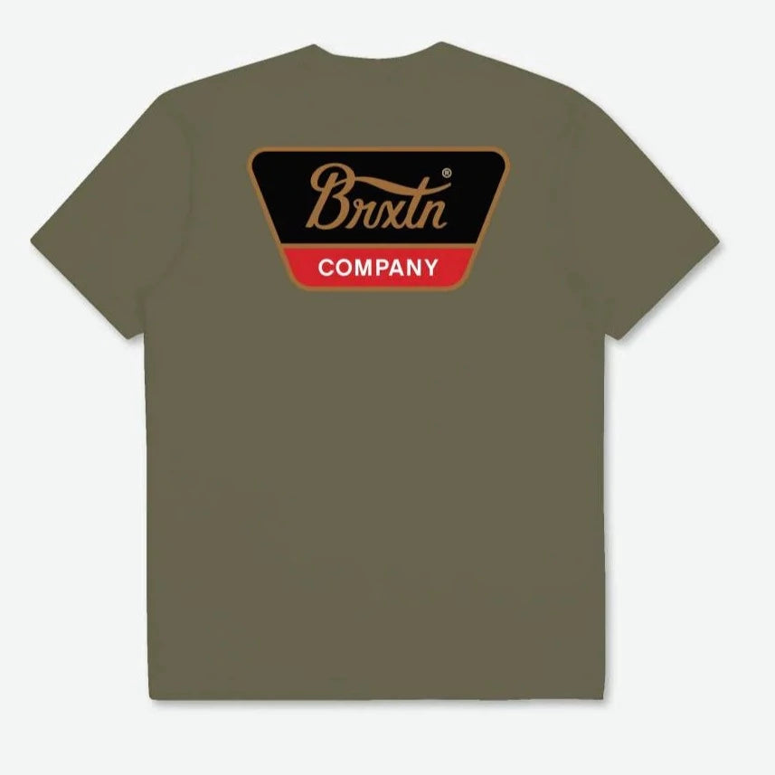 Brixton Linwood T-Shirt - Olive Surplus / Gold / Aloha Red