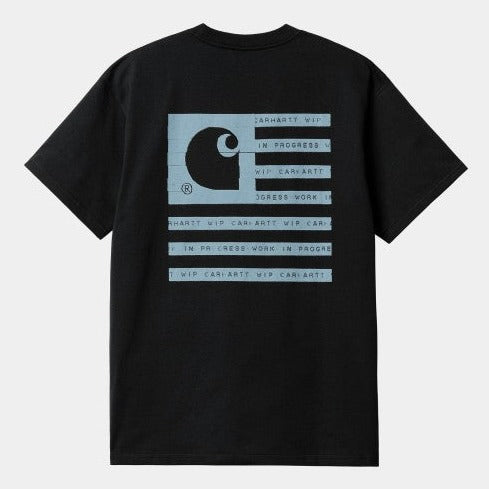 Carhartt WIP State Flag T-Shirt - Black / Misty Sky