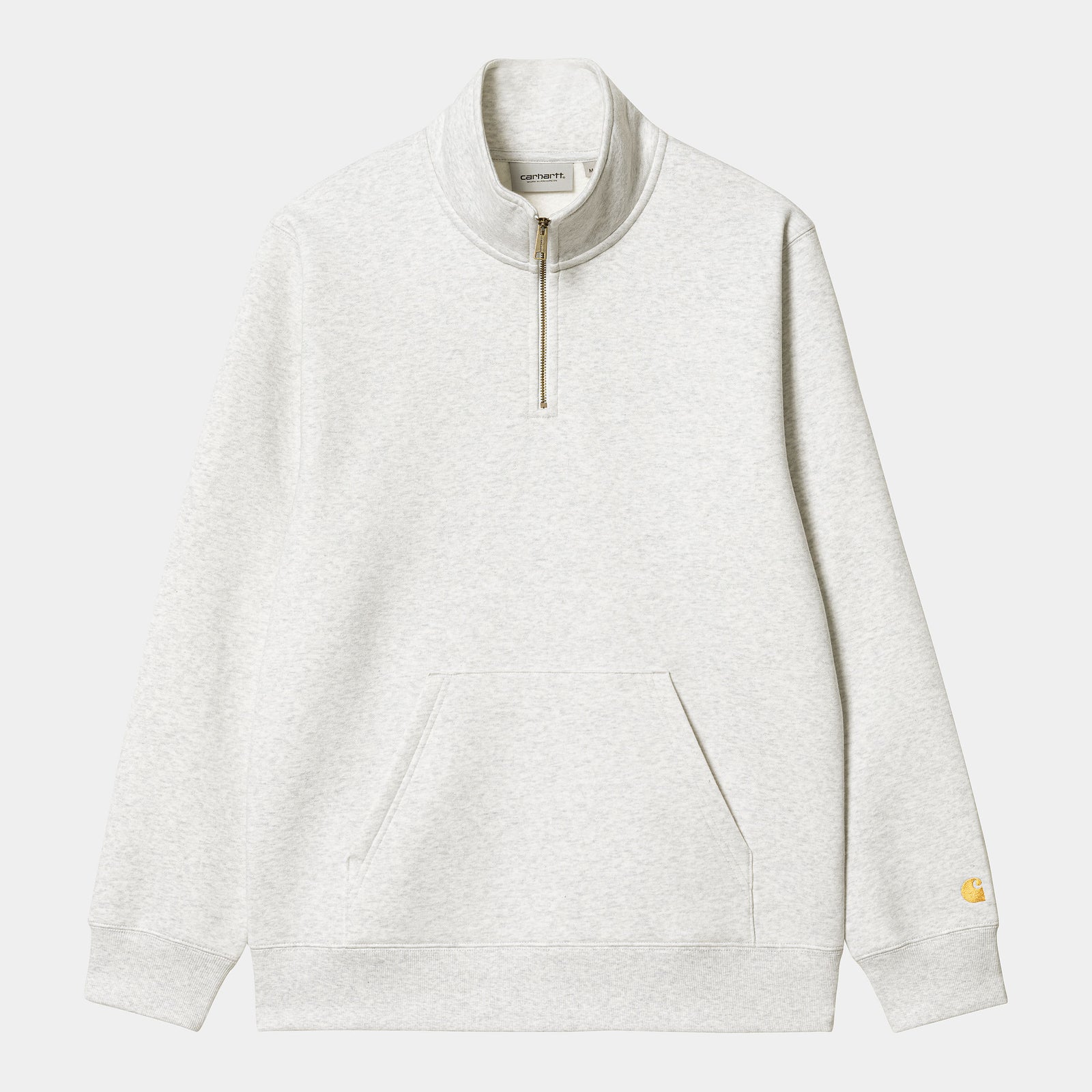 Carhartt WIP Chase Zip Neck - Ash Heather / Gold