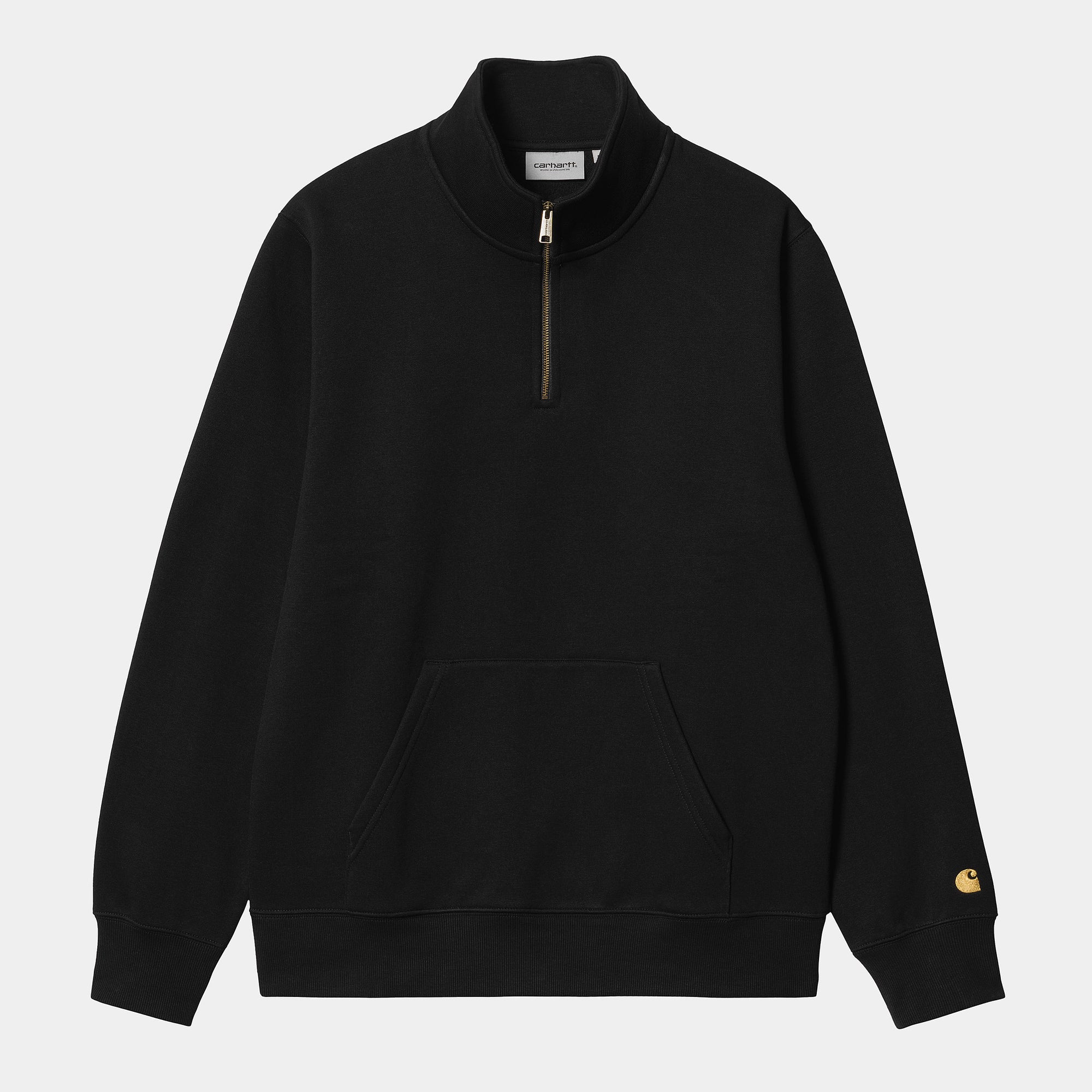 Carhartt WIP Chase Zip Neck - Black / Gold